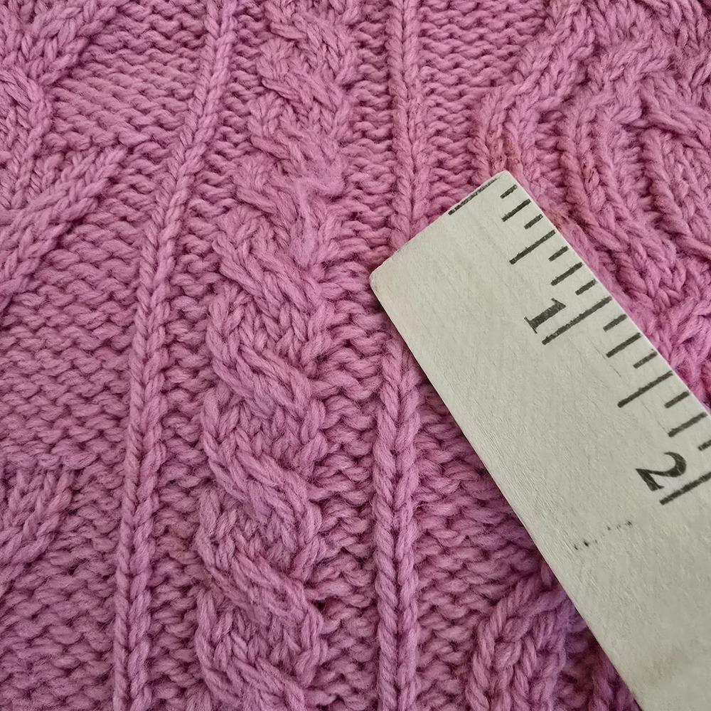 Aran Crafts Sweater Womens XL Pink 100% Merino Wool Cable Knit Made in Ireland - Picture 12 of 13
